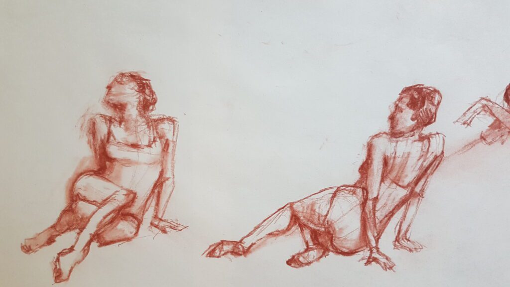 Natural Life Drawing sketch of woman