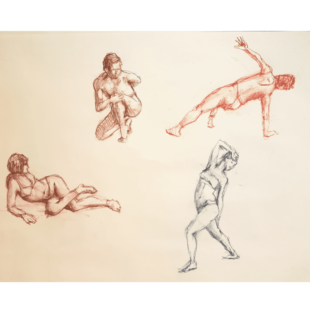 Human figure drawings in multiple positions