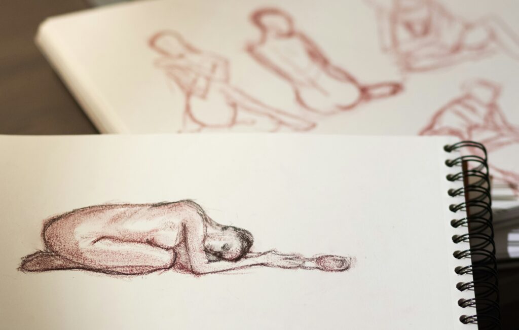 Life drawing sketches of women