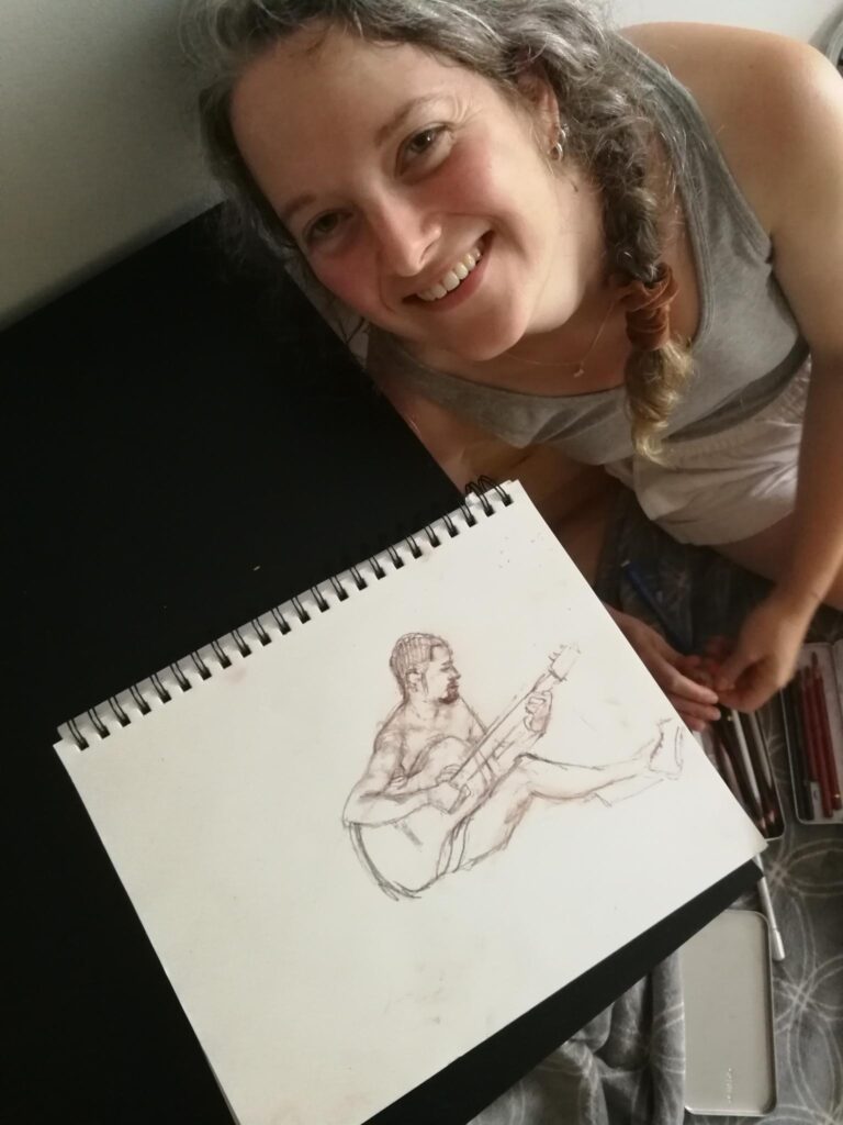 Me with a drawing I made